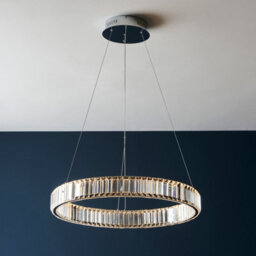 Luminosa Lighting Luminosa Foggia Single Pendant Ceiling Lamp, Chrome Plate, Crystal - thumbnail 2
