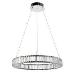 Luminosa Lighting Luminosa Foggia Single Pendant Ceiling Lamp, Chrome Plate, Crystal - thumbnail 6