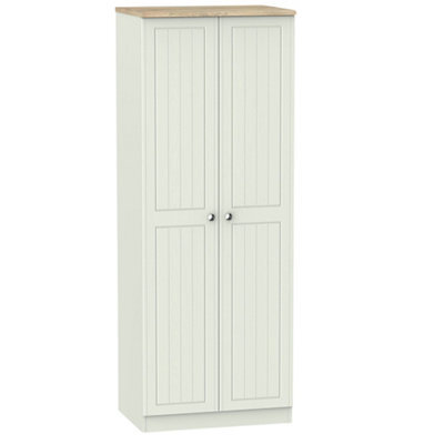 Como Ready Assembled Modern Matt Grey Oak Effect Tall Double Wardrobe (H)1970mm (W)740mm (D)530mm - image 1