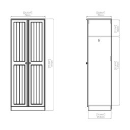 Como Ready Assembled Modern Matt Grey Oak Effect Tall Double Wardrobe (H)1970mm (W)740mm (D)530mm - thumbnail 4