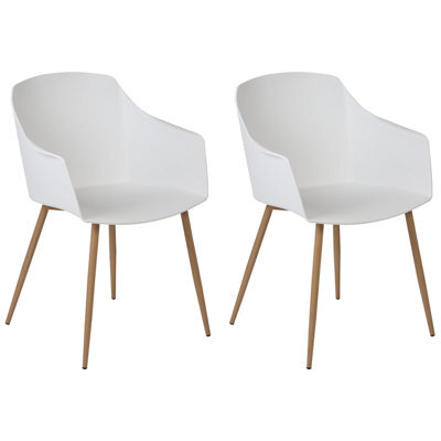 Beliani Set Of 2 Dining Chairs Fonda Ii White - image 1