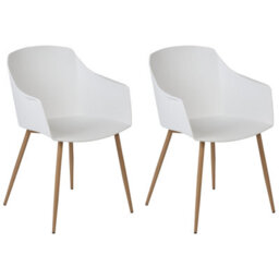 Beliani Set Of 2 Dining Chairs Fonda Ii White - thumbnail 1