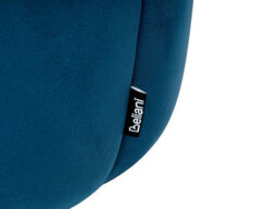 Wyld And Coco Blue Velvet Round Pouffe Footstool - Compact Elegant Accent Seating (W40 X D40 X H46Cm) - thumbnail 5