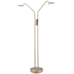 Happy Homewares Double Arm Nickel Floor Lamp With Dimmer And Colour Control Warm-Cool White - thumbnail 2