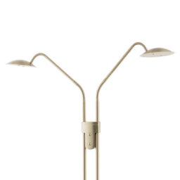 Happy Homewares Double Arm Nickel Floor Lamp With Dimmer And Colour Control Warm-Cool White - thumbnail 3