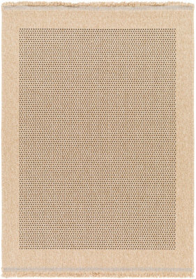 Livabliss Mirage-Cottage Tan Black Fringe In- & Outdoor Jute-Look Rug 200 X 275 Cm Easy Care, Non Shedding - image 1