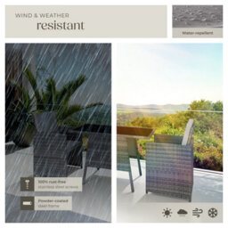 Tectake Garden Furniture Set Lausanne - 2 Chairs, 1 Table, Bistro Set, Weather Resistant - Grey - thumbnail 7