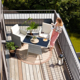 Tectake Garden Furniture Set Lausanne - 2 Chairs, 1 Table, Bistro Set, Weather Resistant - Grey - thumbnail 9