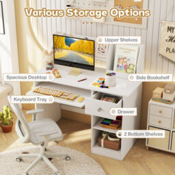 Gainoom Kids White Study Desk Multifunctional Student Desk For Boys And Girls Aged 3-6 Years Old - thumbnail 6