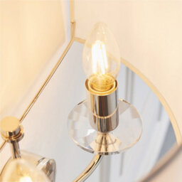 Anson Lighting Eureka 2Lt Wall Light Finished In Bright Nickel Plate And Vintage White Fabric - thumbnail 5