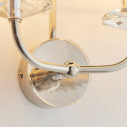 Anson Lighting Eureka 2Lt Wall Light Finished In Bright Nickel Plate And Vintage White Fabric - thumbnail 3
