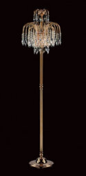 Luminosa Lighting Luminosa Shower 3 Light Gold Floor Lamp With Heritage Prism Crystals - thumbnail 1