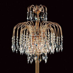Luminosa Lighting Luminosa Shower 3 Light Gold Floor Lamp With Heritage Prism Crystals - thumbnail 2