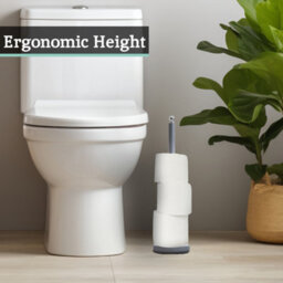 Orsina Elegant Design Grey Toilet Roll Holder, Stable Toilet Holder, Sturdy Toilet Roll Holder With Grey Base - thumbnail 6