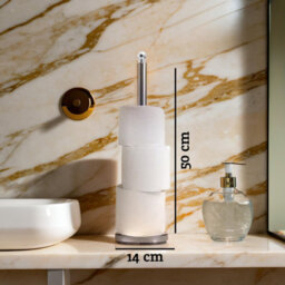 Orsina Elegant Design Grey Toilet Roll Holder, Stable Toilet Holder, Sturdy Toilet Roll Holder With Grey Base - thumbnail 4