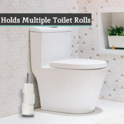 Orsina Elegant Design Grey Toilet Roll Holder, Stable Toilet Holder, Sturdy Toilet Roll Holder With Grey Base - thumbnail 5