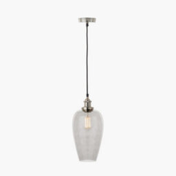 Pacific Lifestyle Glass Pendant Ceiling Light With Antique Silver Metal Chain Pendant - thumbnail 3