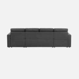 Sweeek - 4-Seater Panoramic Sofa Bed In Fabric Urban Charcoal Grey 281X142X86 Cm - thumbnail 8