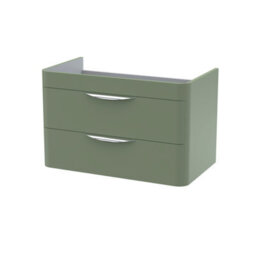 Hudson Reed Components Wall Hung 2 Drawer Unit, 800mm-Satin Green - thumbnail 1