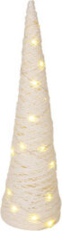Urbn-Living Urbnliving 60Cm Led Light Up Christmas Tree White With Glitter Single Cone Pyramids Glitter Fairy Lights Ornament - thumbnail 2