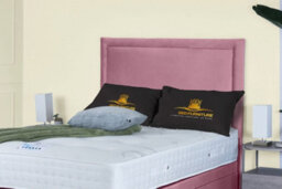 UKBEDFURNITURE Hanna Plush Pink End Opening Divan Ottoman Bed With 54 Inch Headboard & 10 Inch Orthopaedic Mattress - thumbnail 3