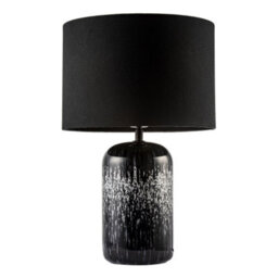 Happy Homewares Modern Black And White Marble Drip Snowflake Glass Lamp With Shade