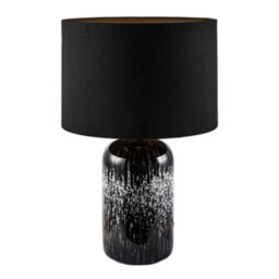 Happy Homewares Modern Black And White Marble Drip Snowflake Glass Lamp With Shade - thumbnail 3