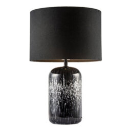 Happy Homewares Modern Black And White Marble Drip Snowflake Glass Lamp With Shade - thumbnail 2
