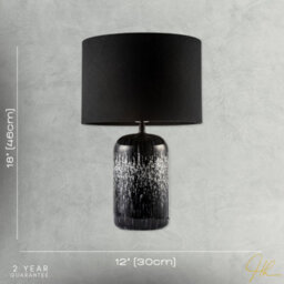 Happy Homewares Modern Black And White Marble Drip Snowflake Glass Lamp With Shade - thumbnail 7