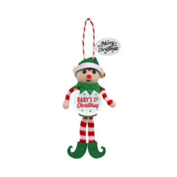 History & Heraldry Pre-Personalised Snowglobe Santa Elf Christmas Tree Decoration - Over 100 Different Names And Themes - Baby's 1St Christmas - thumbnail 1