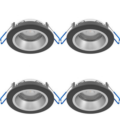 Loops 4 Pack Sleek Black And Silver Ceiling Spotlight For Modern Indoor Spaces - image 1