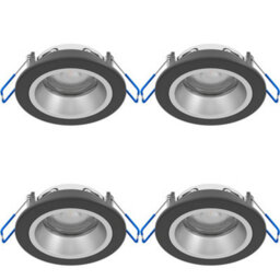 Loops 4 Pack Sleek Black And Silver Ceiling Spotlight For Modern Indoor Spaces - thumbnail 1
