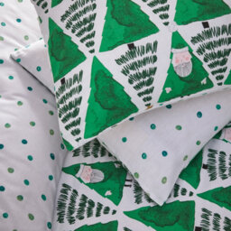 Furn. Hide And Seek Santa Christmas Reversible Duvet Cover Set, Toddler/junior, Green - thumbnail 4