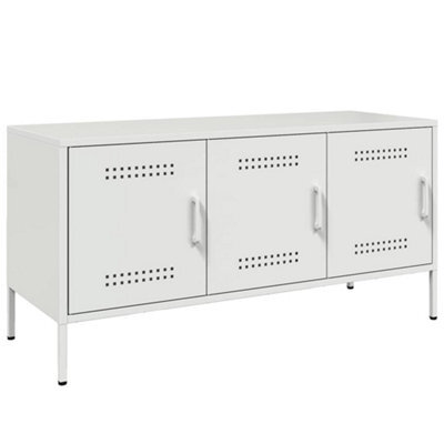 Berkfield Industrial Tv Cabinet White 100.5X39X50.5 Cm Steel - image 1