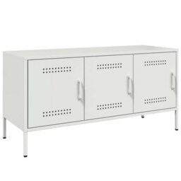 Berkfield Industrial Tv Cabinet White 100.5X39X50.5 Cm Steel - thumbnail 1