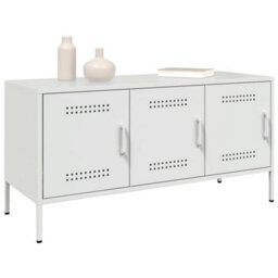 Berkfield Industrial Tv Cabinet White 100.5X39X50.5 Cm Steel - thumbnail 4