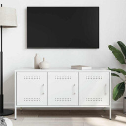 Berkfield Industrial Tv Cabinet White 100.5X39X50.5 Cm Steel - thumbnail 3