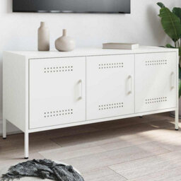Berkfield Industrial Tv Cabinet White 100.5X39X50.5 Cm Steel - thumbnail 2