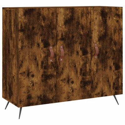 Berkfield Modern Sideboard Smoked Oak 90X34X80 Cm Engineered Wood - image 1