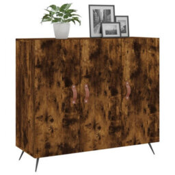 Berkfield Modern Sideboard Smoked Oak 90X34X80 Cm Engineered Wood - thumbnail 3