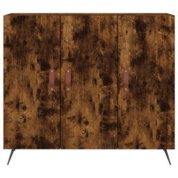 Berkfield Modern Sideboard Smoked Oak 90X34X80 Cm Engineered Wood - thumbnail 6