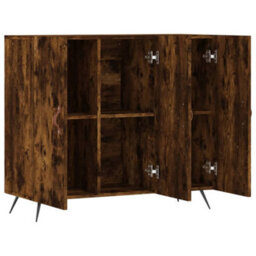 Berkfield Modern Sideboard Smoked Oak 90X34X80 Cm Engineered Wood - thumbnail 5