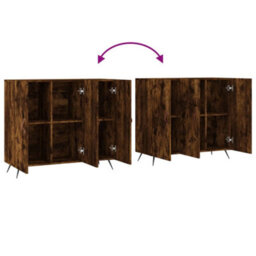 Berkfield Modern Sideboard Smoked Oak 90X34X80 Cm Engineered Wood - thumbnail 9