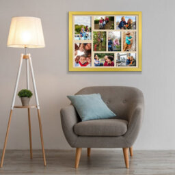 AK Frames 20X16 Gold Sleek Multi Photo Frame With Ivory Mount - Holds 9 Apertures (2X) 7X5, (7X) 6X4 Photos - thumbnail 3