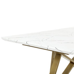 Beliani Extending Dining Table Maximus White Marble 160/200 Cm 90 Cm - thumbnail 9
