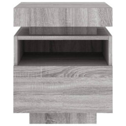 Berkfield Bedside Cabinet With Led Lights Grey Sonoma 40X39X48.5 Cm - thumbnail 7