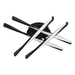 Eglo Adeje Indoor Led Ceiling Light, Warm White 3000K, Black Metal Frame With White Diffuser, Square Flush Mount - thumbnail 2