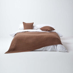 Homescapes Cotton Cable Knit Throw, Chocolate, 150 X 200 Cm - thumbnail 4