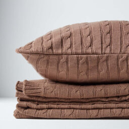 Homescapes Cotton Cable Knit Throw, Chocolate, 150 X 200 Cm - thumbnail 7