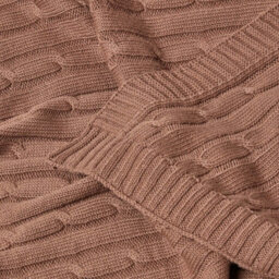 Homescapes Cotton Cable Knit Throw, Chocolate, 150 X 200 Cm - thumbnail 6